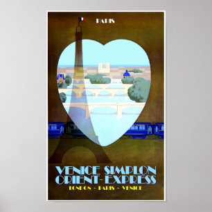 poster de voyage Express à Paris