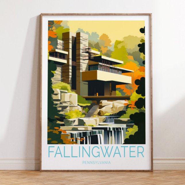 Poster de voyage Fallingwater, Pennsylvanie (Créateur téléchargé)