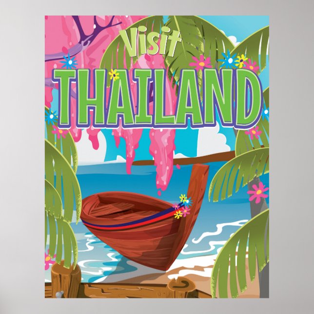 poster de voyage fun en Thaïlande (Devant)