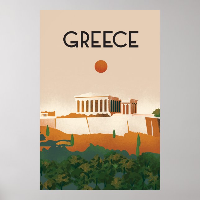 poster de voyage Grèce Athènes (Devant)