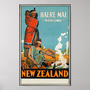 Poster de voyage 'Haere Mai (Bienvenue en Nouvelle