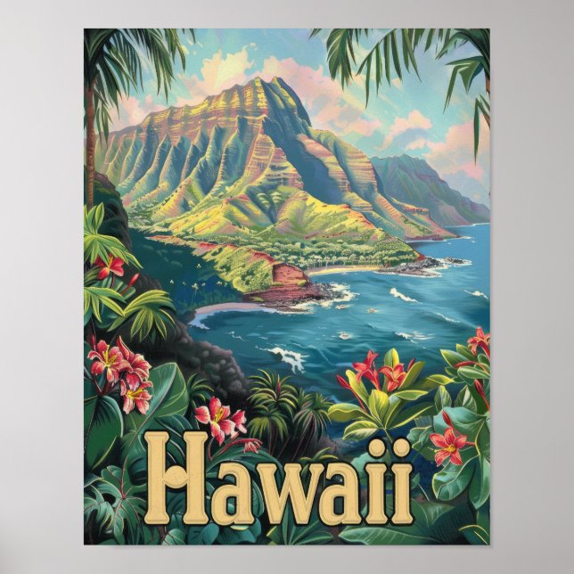 Poster de voyage Hawaii Art Imprimer Poster (Devant)