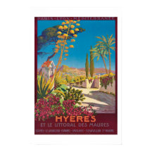Poster de voyage Hyères France