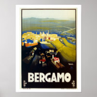 Poster de voyage italien Bergamo des années 1920 v