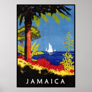 Poster de voyage Jamaïque Vintage Retro Art Déco