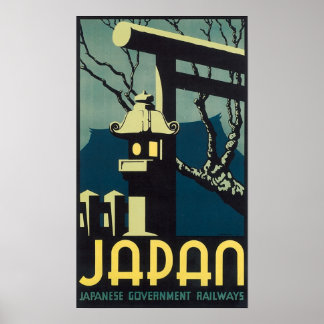 Poster de voyage Japon, Chemins de fer du gouverne