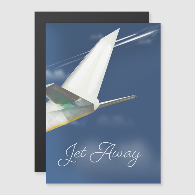Poster de voyage Jet Away. (Devant / Derrière)