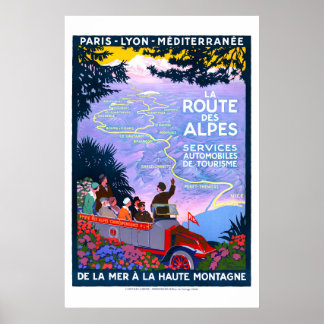 Poster de voyage La Route des Alpes (années 1920)