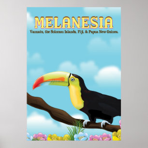 poster de voyage Melanesia Toucan