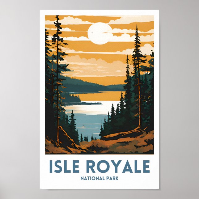 Poster de voyage minimal du parc national de l'Isl (Devant)