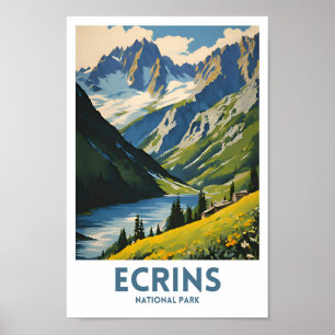 Poster de voyage minimal du parc national Ecrins