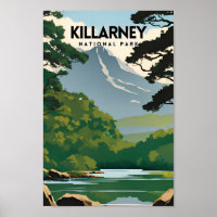 Poster de voyage minimal du parc national Killarne