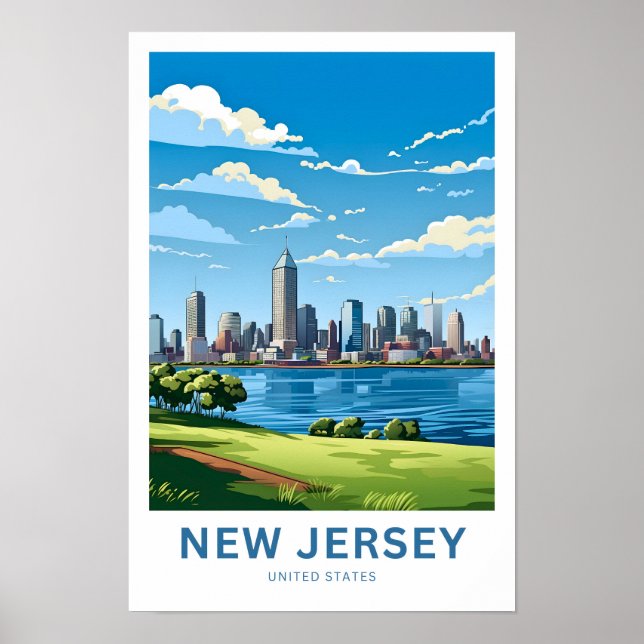 Poster de voyage New Jersey États-Unis (Devant)