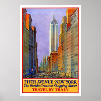Poster de voyage New York Fifth Avenue