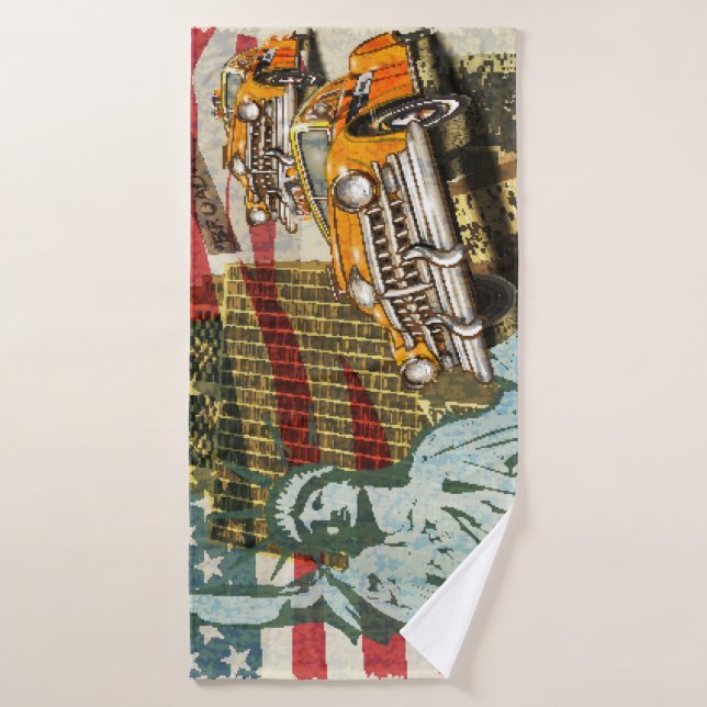 Poster de voyage new-yorkais vintage. (Serviette de bain)
