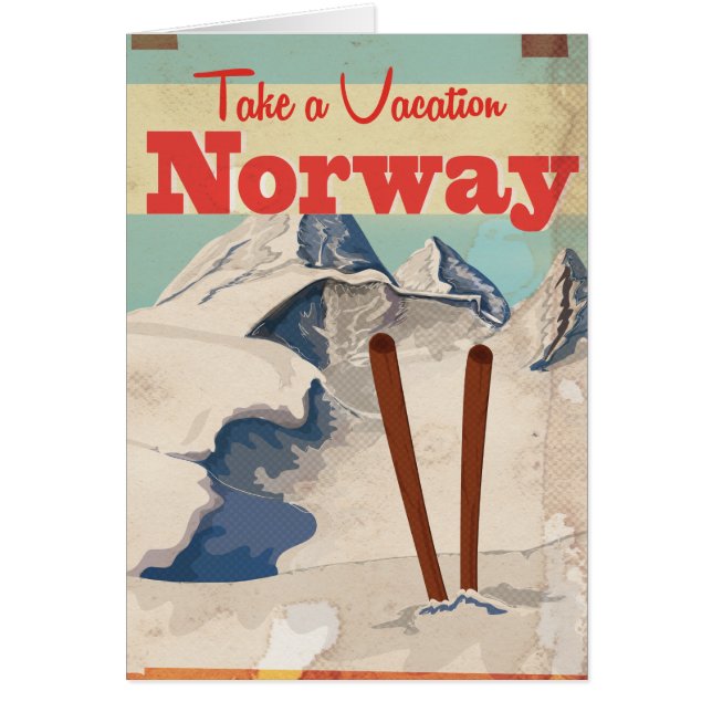 Poster de voyage Norvège vintage (Devant)
