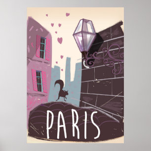 poster de voyage Paris vintage