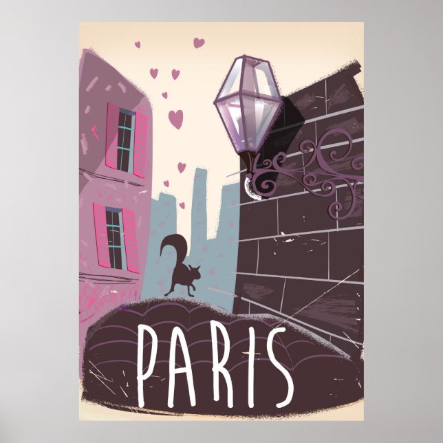 poster de voyage Paris vintage (Devant)