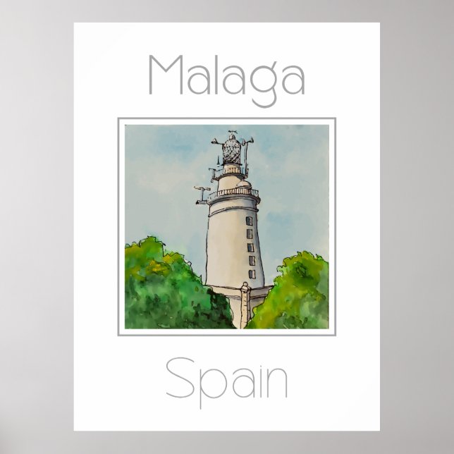 Poster de voyage pour Malaga Espagne (Devant)