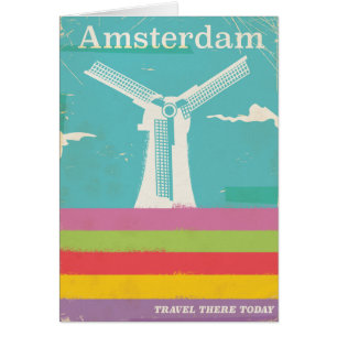 poster de voyage rétro d'Amsterdam
