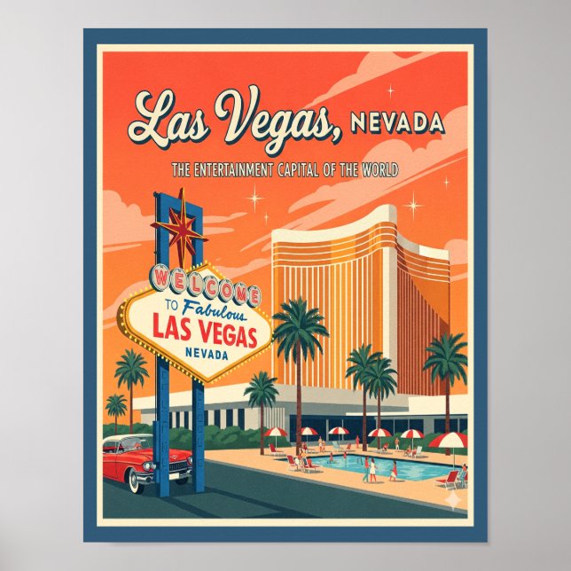 Poster de voyage Retro Las Vegas Nevada (Devant)
