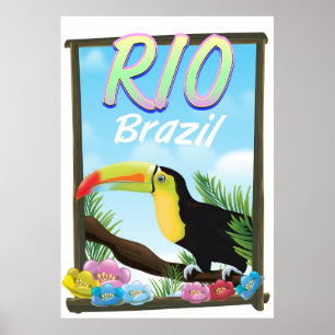 Poster de voyage Rio Brésil Toucan
