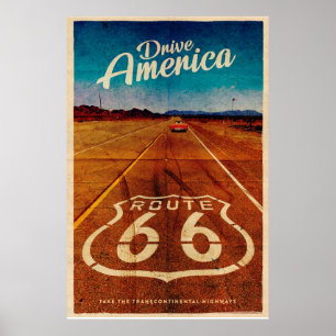 Poster de voyage Route 66 vintage