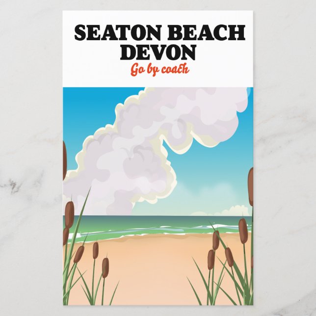 poster de voyage Seaton Beach Dorset toile Imprime (Devant)