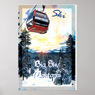 Poster de voyage Ski Big Sky Montana