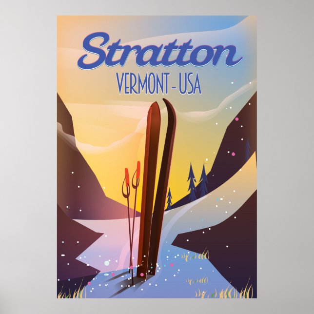 poster de voyage ski Stratton Vermont (Devant)
