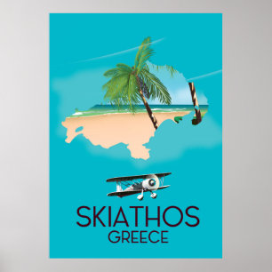 poster de voyage Skiathos Grèce