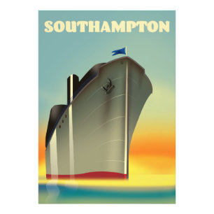 Poster de voyage Southampton pour paquebots de cro