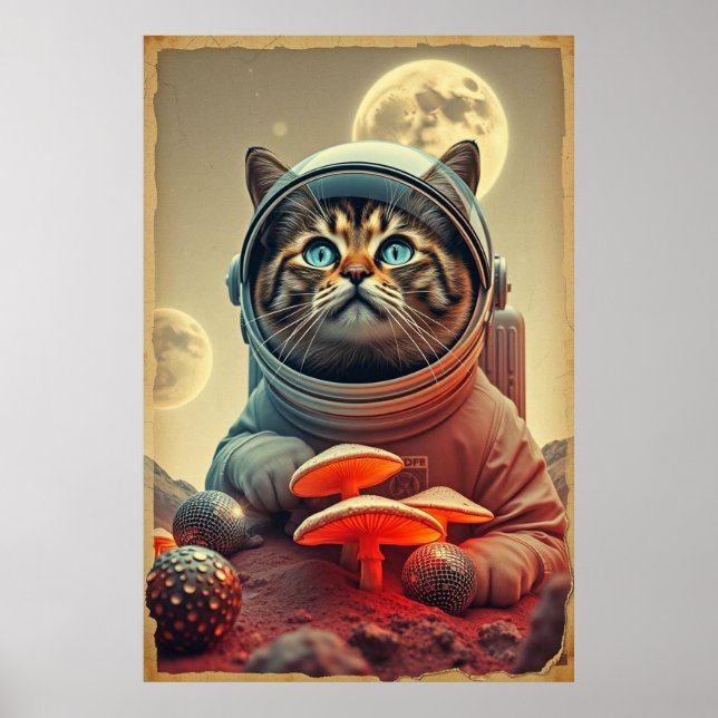 Poster de voyage Space Cat Disco (Devant)
