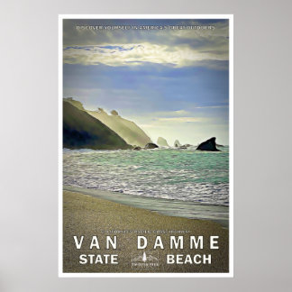 Poster de voyage Van Damme State Beach 02