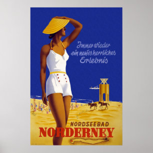 Poster de voyage Vintage allemand "Norderney"