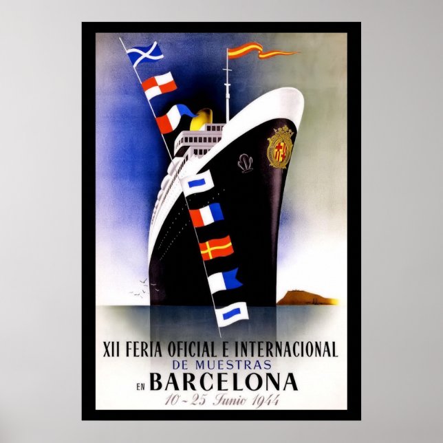 Poster de voyage vintage Barcelone (Devant)