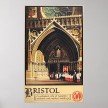Poster de voyage vintage Bristol GWR 1933