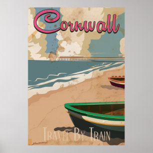 poster de voyage vintage Cornwall, Angleterre