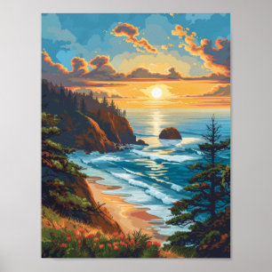 Poster de voyage vintage de l'Oregon