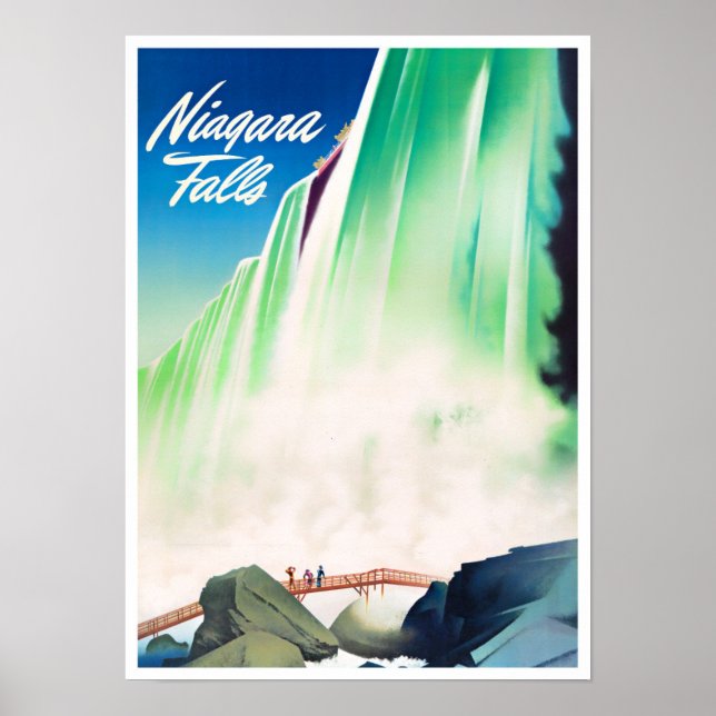 poster de voyage vintage de Niagara Falls (Devant)