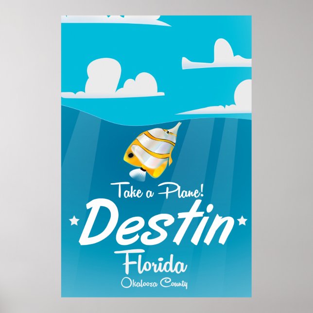Poster de voyage vintage Destin Florida. (Devant)