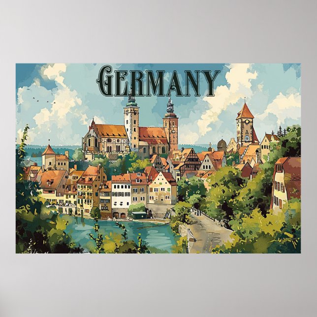 poster de voyage vintage en Allemagne (Devant)