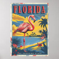 poster de voyage vintage Florida Paradise