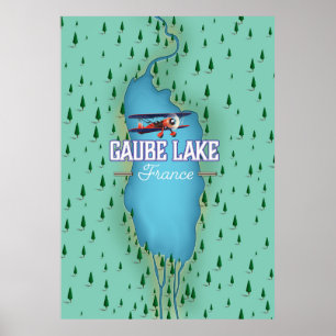 Poster de voyage vintage Gaube Lake France