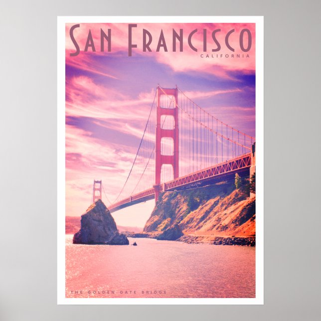 Poster de voyage vintage Golden Gate Bridge (Devant)