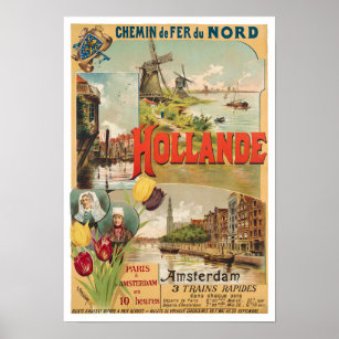 Poster de voyage vintage Holland