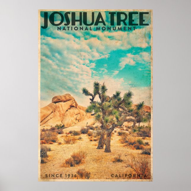 Poster de voyage vintage Joshua Tree (Devant)