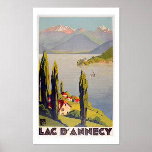 Poster de voyage vintage Lake Annecy France