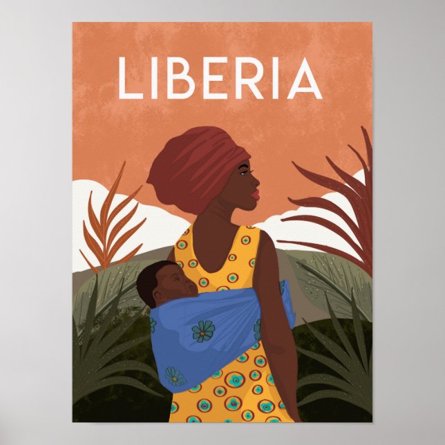 Poster de voyage vintage Liberia Sierra Leone (Devant)
