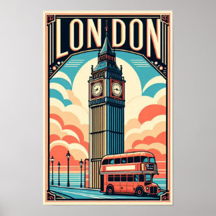 Poster de voyage vintage Londres Angleterre